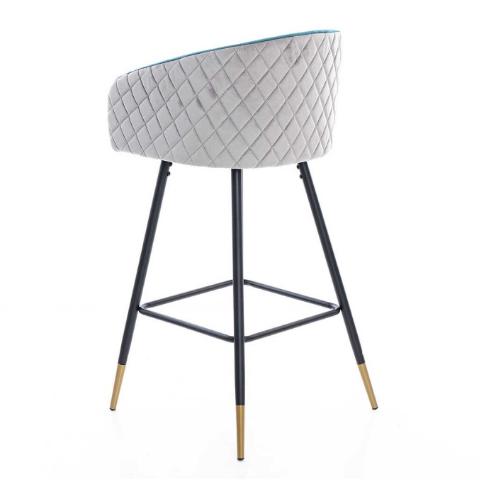 taburete bar velvet azul enves gris 52x50x99 cm taburete bar velvet azul enves gris 52x50x99 cm