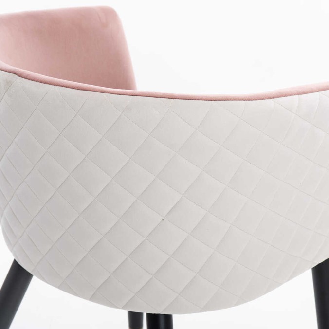silla velvet rosa enves diamante beige 55x57x76 cm