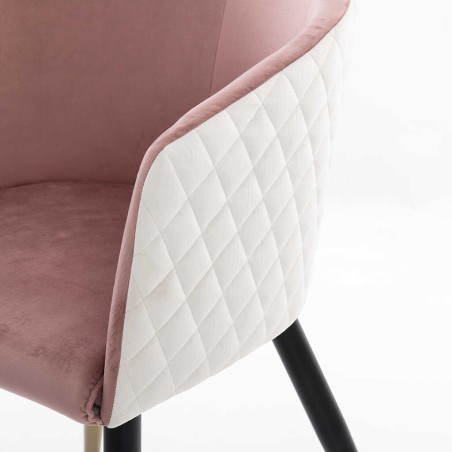silla velvet rosa enves diamante beige 55x57x76 cm