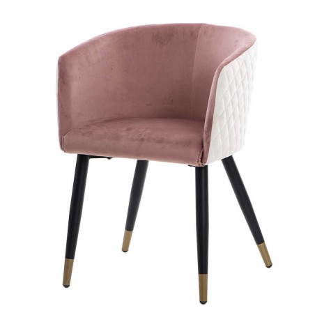 silla velvet rosa enves diamante beige 55x57x76 cm