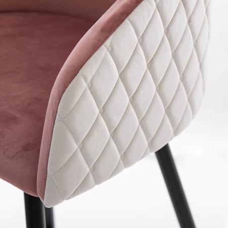 taburete bar velvet rosa enves beige 52x50x99 cm