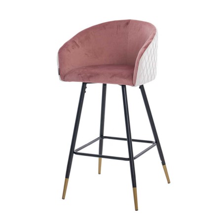 taburete bar velvet rosa enves beige 52x50x99 cm