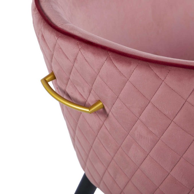 silla velvet granate-rosa c/ tirador 55x57x76 cm