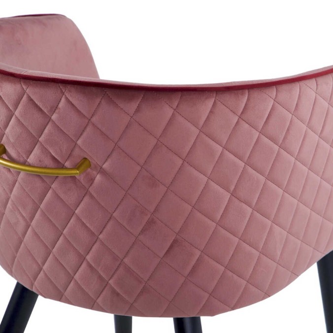 silla velvet granate-rosa c/ tirador 55x57x76 cm