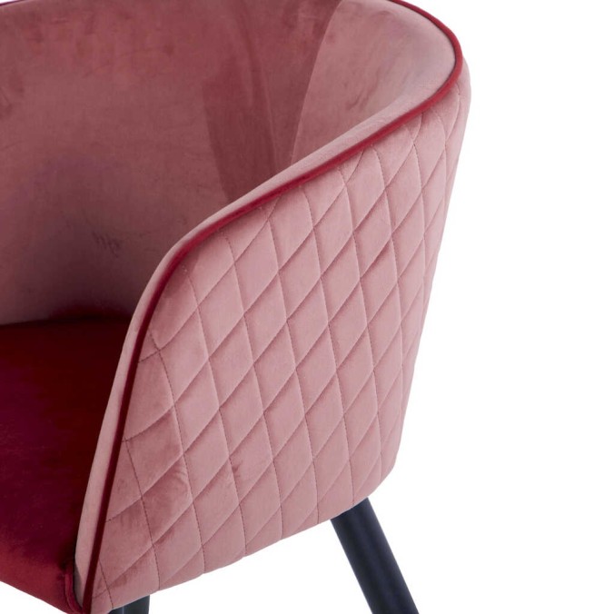 silla velvet granate-rosa c/ tirador 55x57x76 cm