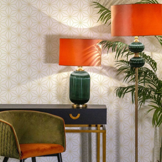 silla velvet naranja-verde c/ tirador 55x57x76 cm