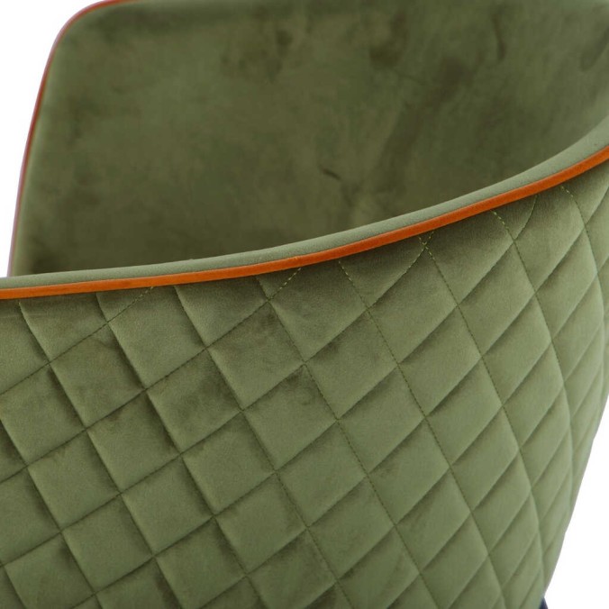silla velvet naranja-verde c/ tirador 55x57x76 cm
