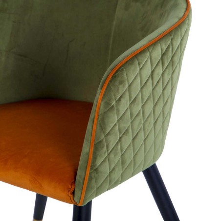 silla velvet naranja-verde c/ tirador 55x57x76 cm