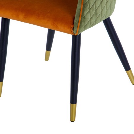 silla velvet naranja-verde c/ tirador 55x57x76 cm