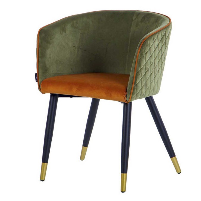 silla velvet naranja-verde c/ tirador 55x57x76 cm