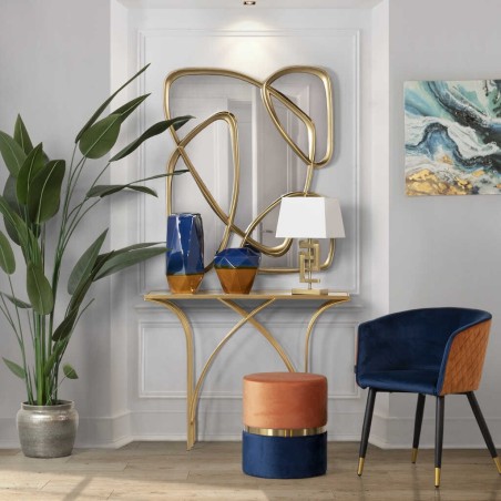 silla velvet naranja-azul c/ tirador 55x57x76 cm