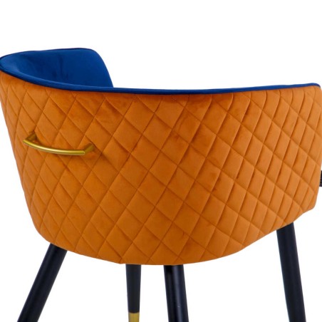 silla velvet naranja-azul c/ tirador 55x57x76 cm
