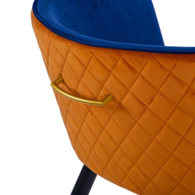 silla velvet naranja-azul c/ tirador 55x57x76 cm