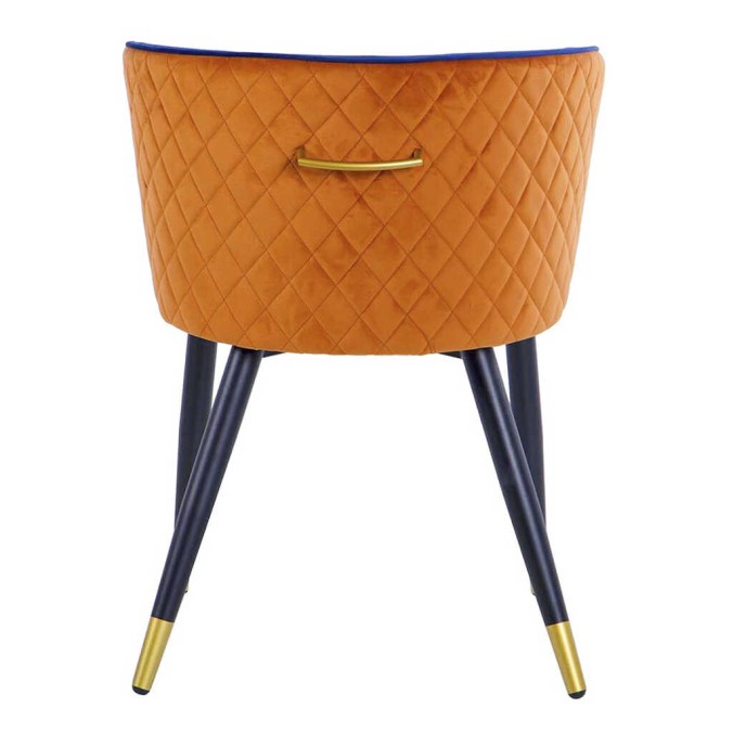 silla velvet naranja-azul c/ tirador 55x57x76 cm