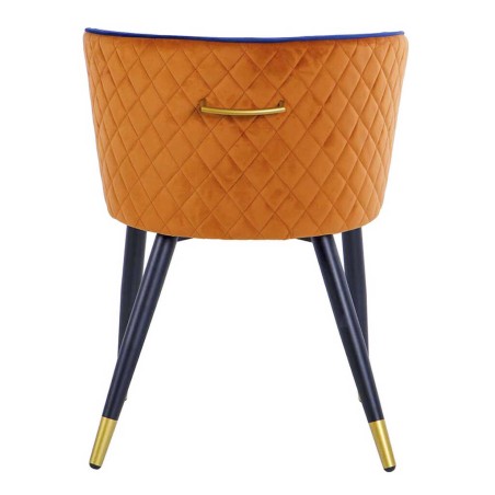 silla velvet naranja-azul c/ tirador 55x57x76 cm