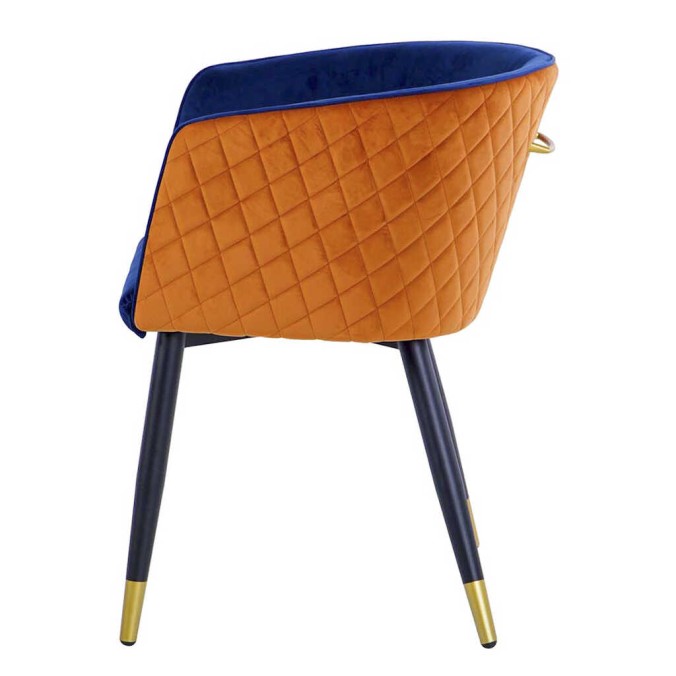silla velvet naranja-azul c/ tirador 55x57x76 cm