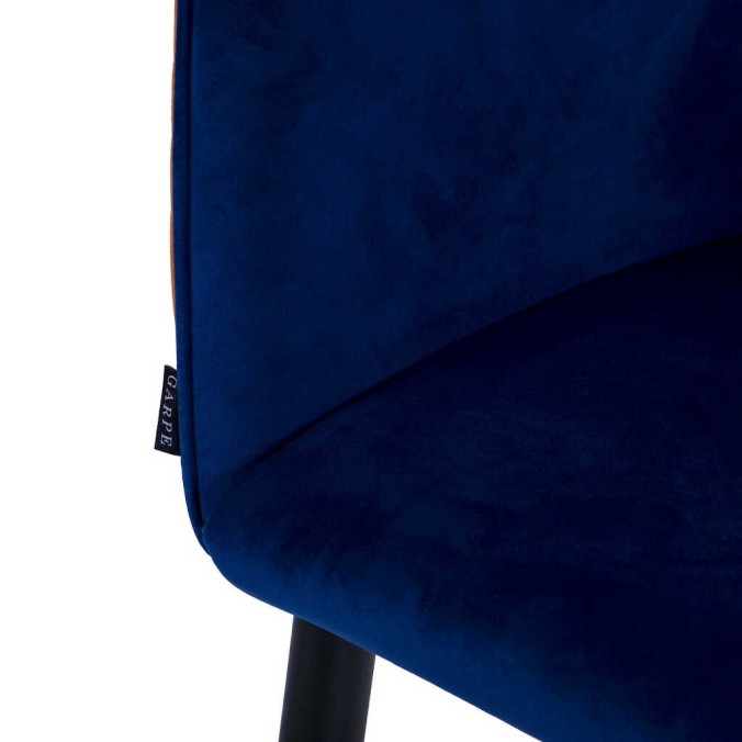 silla velvet naranja-azul c/ tirador 55x57x76 cm