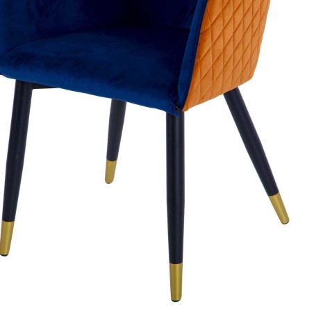 silla velvet naranja-azul c/ tirador 55x57x76 cm