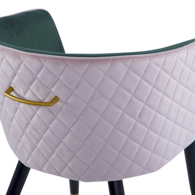 silla velvet rosa-verde c/ tirador 55x57x76 cm