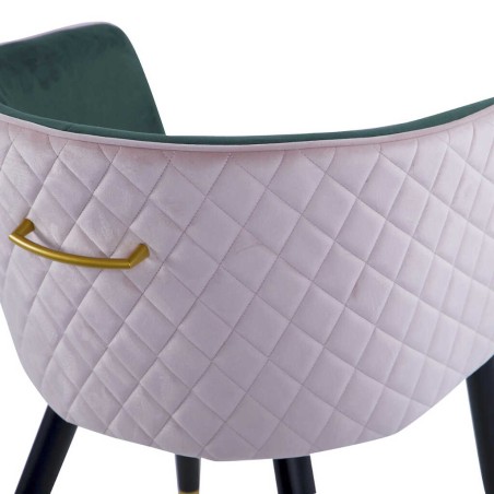 silla velvet rosa-verde c/ tirador 55x57x76 cm