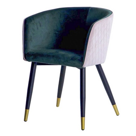 silla velvet rosa-verde c/ tirador 55x57x76 cm