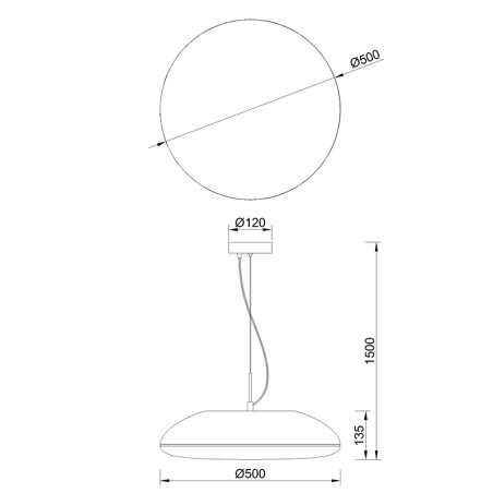 Colgante 6 Luces serie KAZZ Oro - 50x15-165h