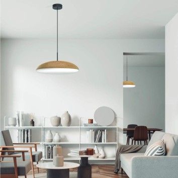 Colgante 4 Luces serie KAZZ Madera - 38x15-165h 2