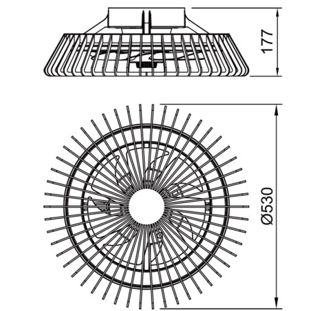 Plafón LED 70W Ventilador 30W serie HIMALAYA MINI Blanco - 53x17.7h
