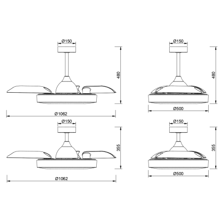 Plafón LED 60W Ventilador 30W serie COIN FAN Madera - 50x35.5-48h