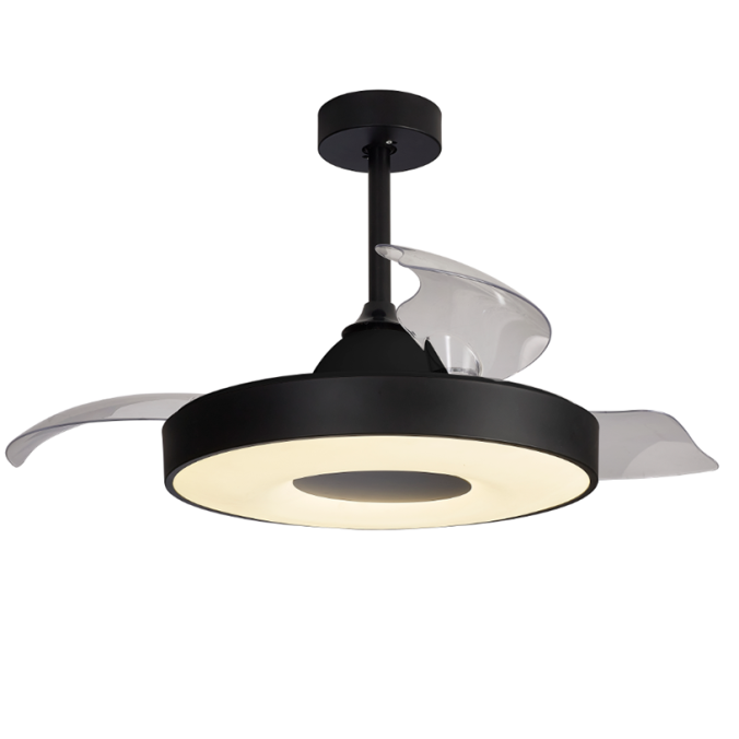Plafón LED 60W Ventilador 30W serie COIN FAN Negra - 50x35.5-48h