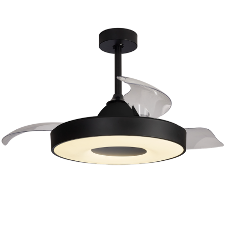 Plafón LED 60W Ventilador 30W serie COIN FAN Negra - 50x35.5-48h