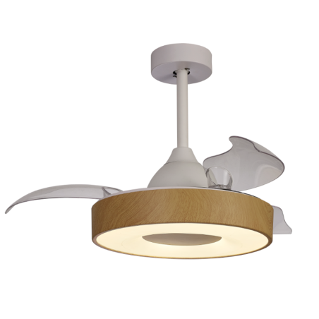 Plafón LED 45W Ventilador 25W serie COIN FAN MINI Madera - 43x35.5-48h