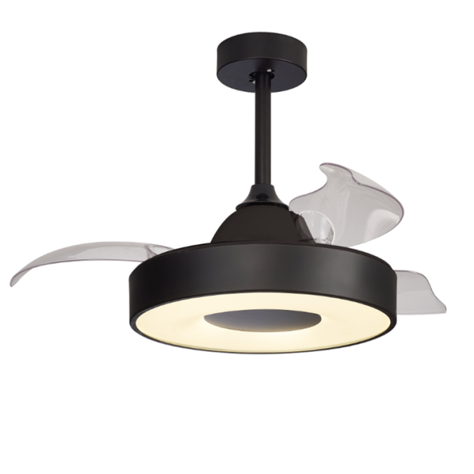 Plafón LED 45W Ventilador 25W serie COIN FAN MINI Negra - 43x35.5-48h