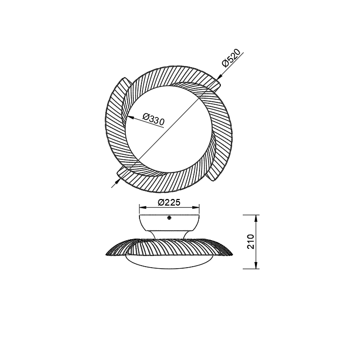 Plafón LED 50W Ventilador XXW serie ALOHA Blanco - 52x21h
