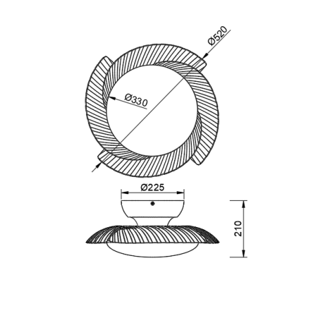 Plafón LED 50W Ventilador XXW serie ALOHA Blanco - 52x21h