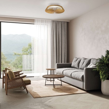 Plafón LED 70W Ventilador 30W serie HIMALAYA MINI Madera - 53x17.7h