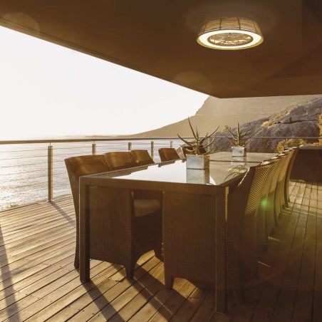 Plafón LED 55W Ventilador 25W serie INDONESIA MINI Rota - 56x20h