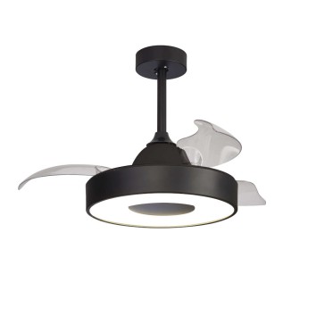 Plafón LED 45W Ventilador 25W serie COIN FAN MINI Negra - 43x35.5-48h
