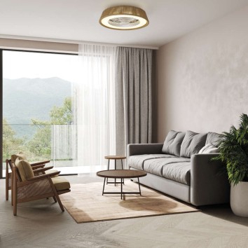 Plafón LED 70W Ventilador 35W serie POLINESIA NATURAL Cuerda Nat - 64.5x20h 2