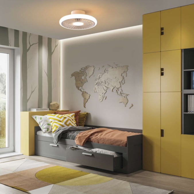 Plafón LED 55W Ventilador 30W serie TURBO Blanco - 51.2x18h