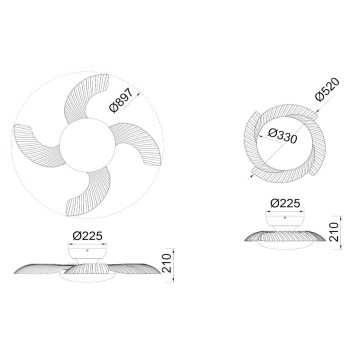 Plafón LED 50W Ventilador XXW serie ALOHA Blanco - 52x21h 2
