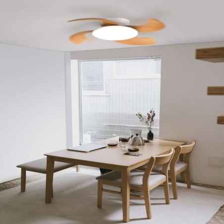 Plafón LED 50W Ventilador XXW serie ALOHA Madera - 52x21h