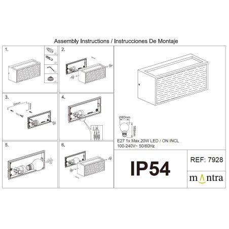 Aplique exterior  serie BERET Gris Oscuro - 25x10.5x11h