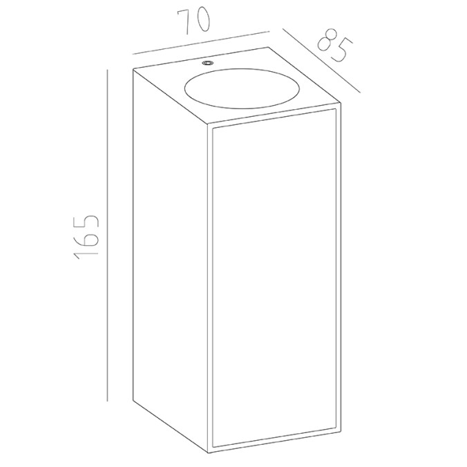 Aplique exterior  serie BERET Gris Oscuro - 7x8.5x16.5h