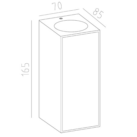 Aplique exterior  serie BERET Gris Oscuro - 7x8.5x16.5h