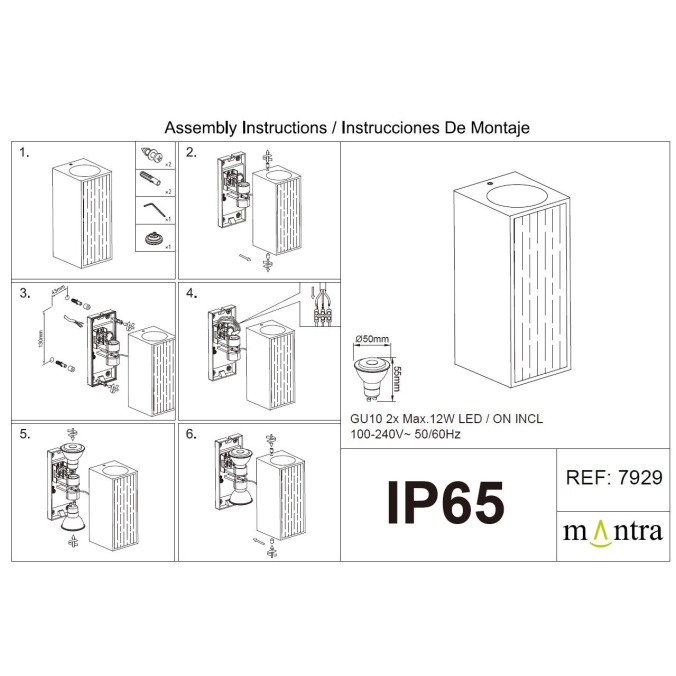Aplique exterior  serie BERET Gris Oscuro - 7x8.5x16.5h