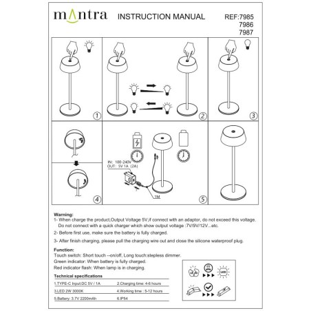 Linterna exterior serie K4 Negro - 9x32.5h