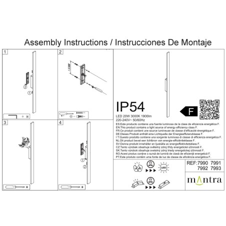 Aplique exterior LED  IP54 serie LOTUS Blanco - 124x1.2x5.2h
