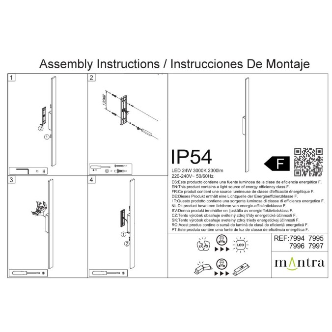 Aplique exterior LED  IP54 serie LOTUS Corten - 144x1.2x5.2h