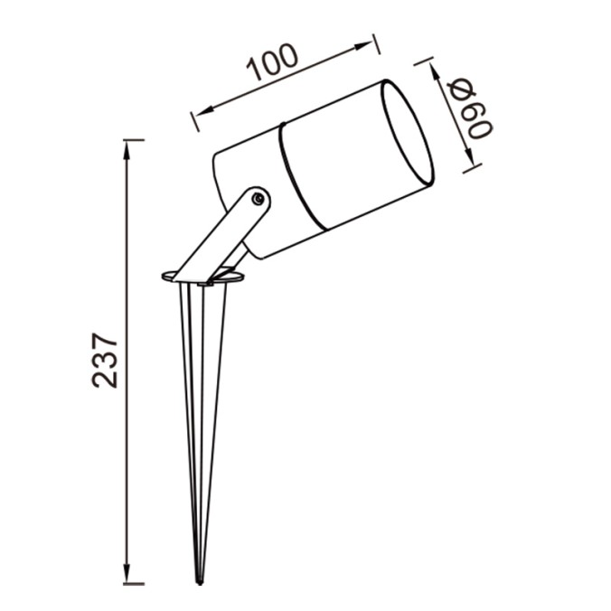 Piqueta exterior GU10 IP65 serie QUEBEC Negro - 10x6x23.7h